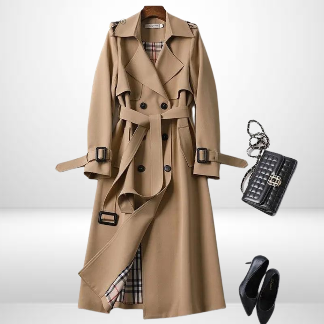 Damski Trencz Bawełniany – Elegancki Płaszcz Trench Coat na Wiosnę i Jesień dla Kobiet