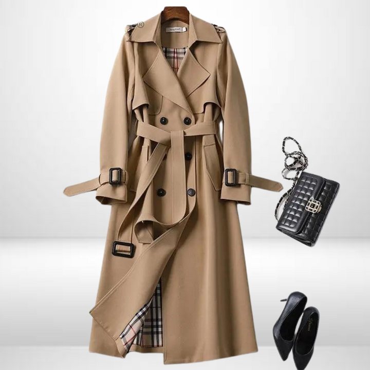 Damski Trencz Bawełniany – Elegancki Płaszcz Trench Coat na Wiosnę i Jesień dla Kobiet