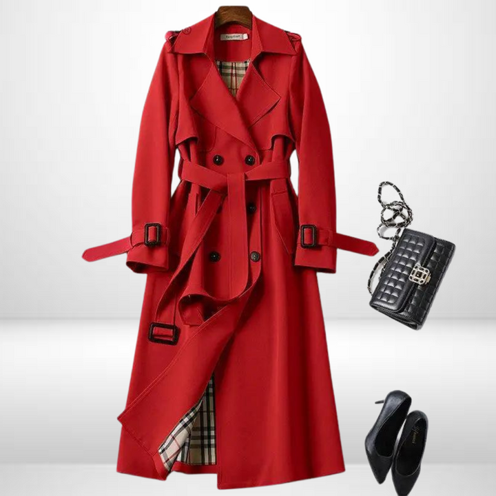 Damski Trencz Bawełniany – Elegancki Płaszcz Trench Coat na Wiosnę i Jesień dla Kobiet