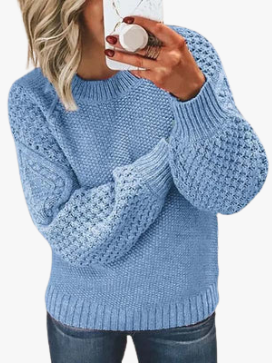 Sweter damski z dzianiny na jesień, klasyczny fason do codziennych stylizacji