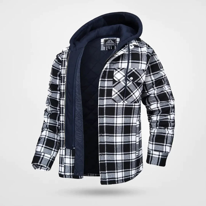Kurtka męska zimowa ocieplana polarowa bawełniana z kapturem casual outdoor