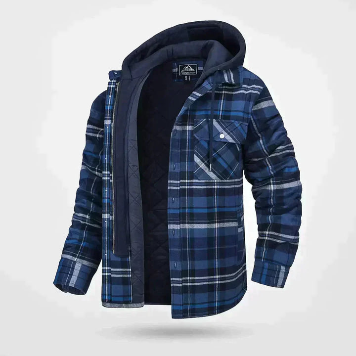Kurtka męska zimowa ocieplana polarowa bawełniana z kapturem casual outdoor