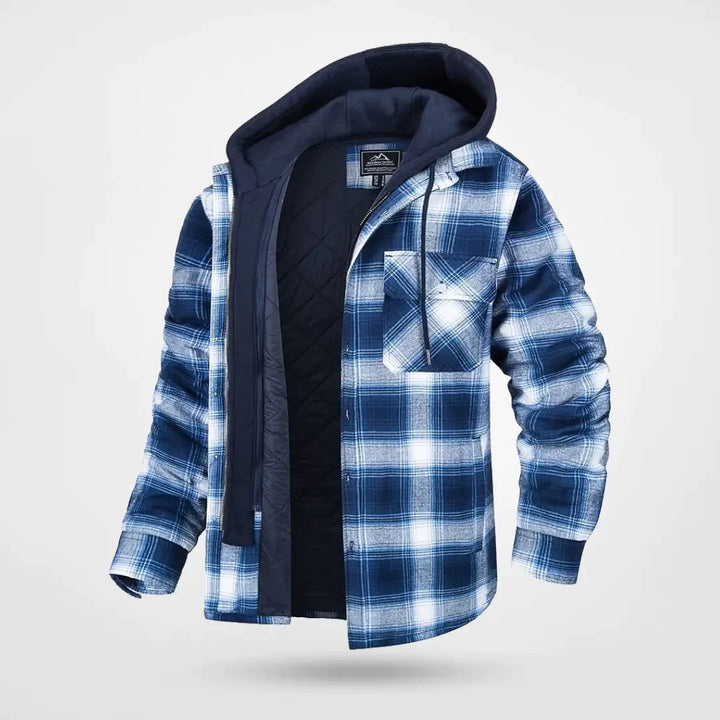 Kurtka męska zimowa ocieplana polarowa bawełniana z kapturem casual outdoor