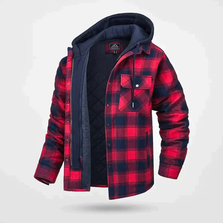 Kurtka męska zimowa ocieplana polarowa bawełniana z kapturem casual outdoor