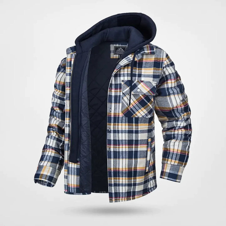 Kurtka męska zimowa ocieplana polarowa bawełniana z kapturem casual outdoor