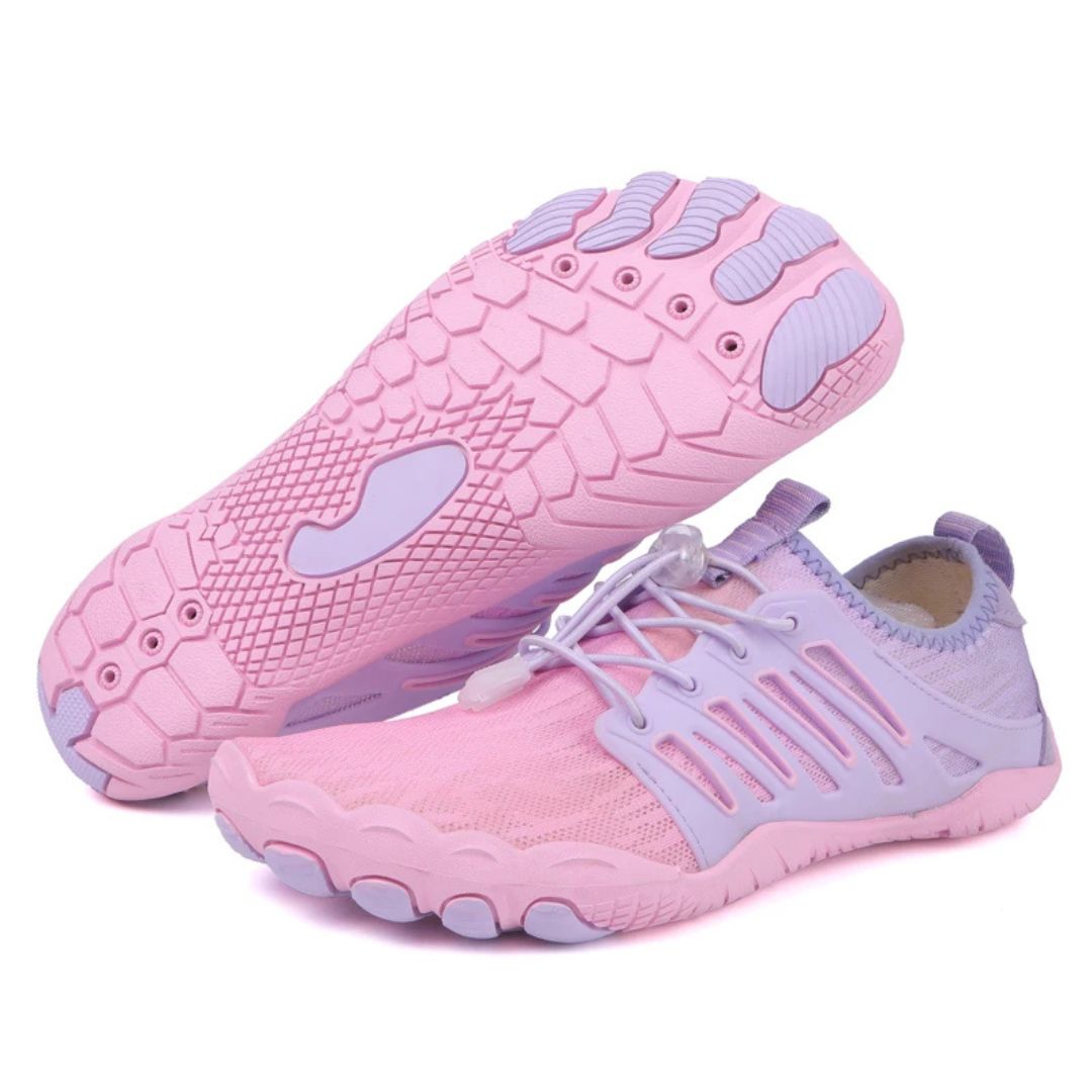 Buty barefoot skórzane z szerokim przodem i cienką podeszwą lato 2026