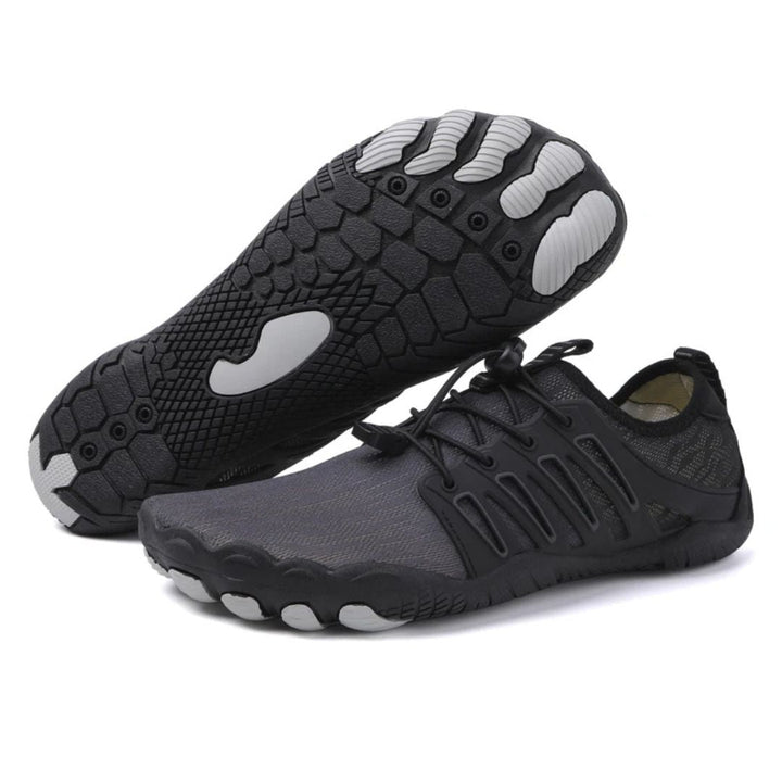 Buty barefoot skórzane z szerokim przodem i cienką podeszwą lato 2026