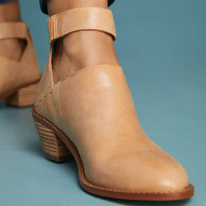 Damskie Botki Skórzane na Obcasie – Eleganckie Botki na Wiosnę i Jesień dla Kobiet