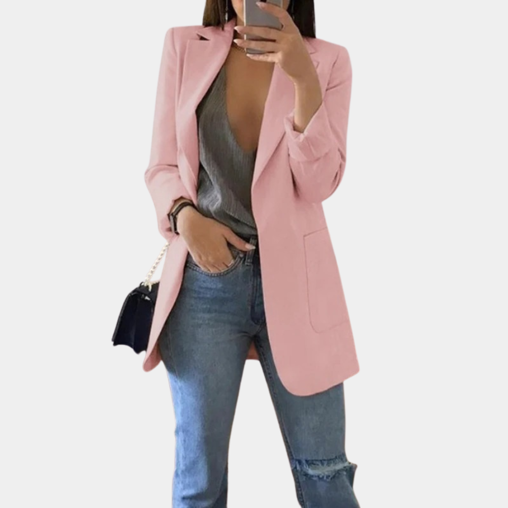 Marynarka damska elegancka bawełniana wiosenna długi blazer damski casualowy klasyczny