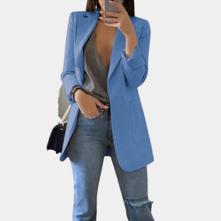 Marynarka damska elegancka bawełniana wiosenna długi blazer damski casualowy klasyczny