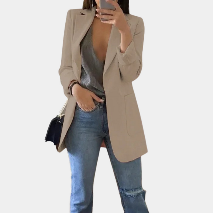Marynarka damska elegancka bawełniana wiosenna długi blazer damski casualowy klasyczny