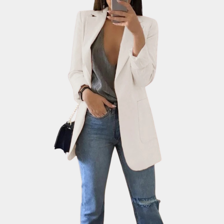 Marynarka damska elegancka bawełniana wiosenna długi blazer damski casualowy klasyczny