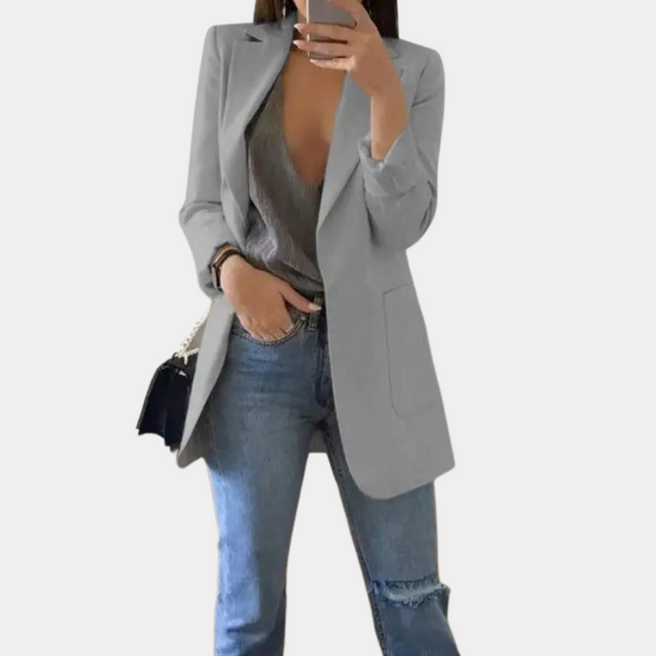Marynarka damska elegancka bawełniana wiosenna długi blazer damski casualowy klasyczny