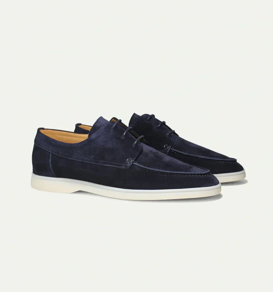 Loafersy skórzane męskie luksusowe z wiązaniem eleganckie lato 2026