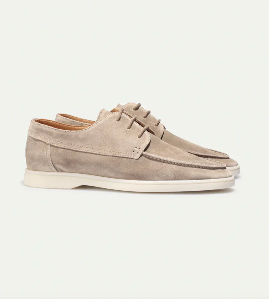 Loafersy skórzane męskie luksusowe z wiązaniem eleganckie lato 2026
