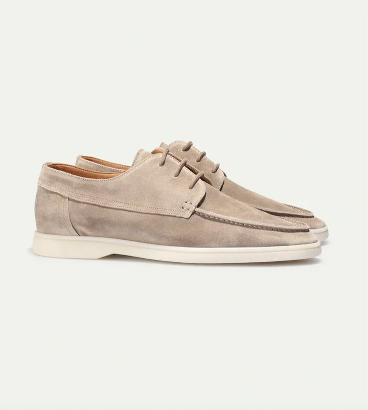Loafersy skórzane męskie luksusowe z wiązaniem eleganckie lato 2026