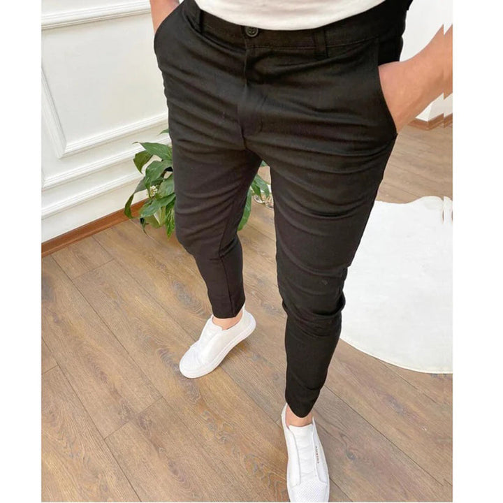 Spodnie męskie eleganckie bawełniane slim fit wiosenne casual do pracy i codziennego noszenia