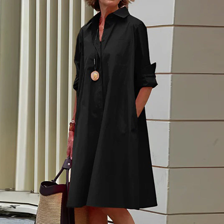 Sukienka koszulowa damska bawełniana midi na wiosnę elegancka sukienka casualowa