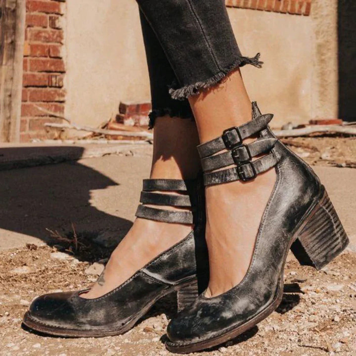 Botki damskie skórzane na obcasie eleganckie wiosenne stylowe komfortowe buty