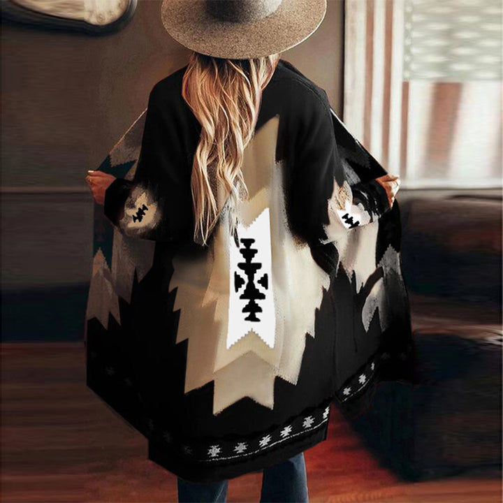 Kardigan damski wełniany oversize ciepły zimowy narzutka sweter casualowy modny