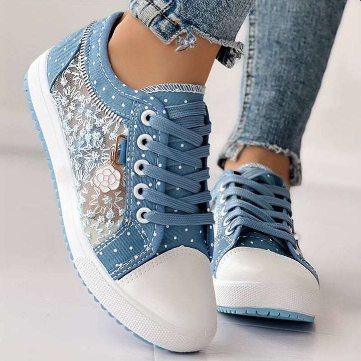 Trampki damskie bawełniane na wiosnę lekkie oddychające tenisówki modne sneakersy