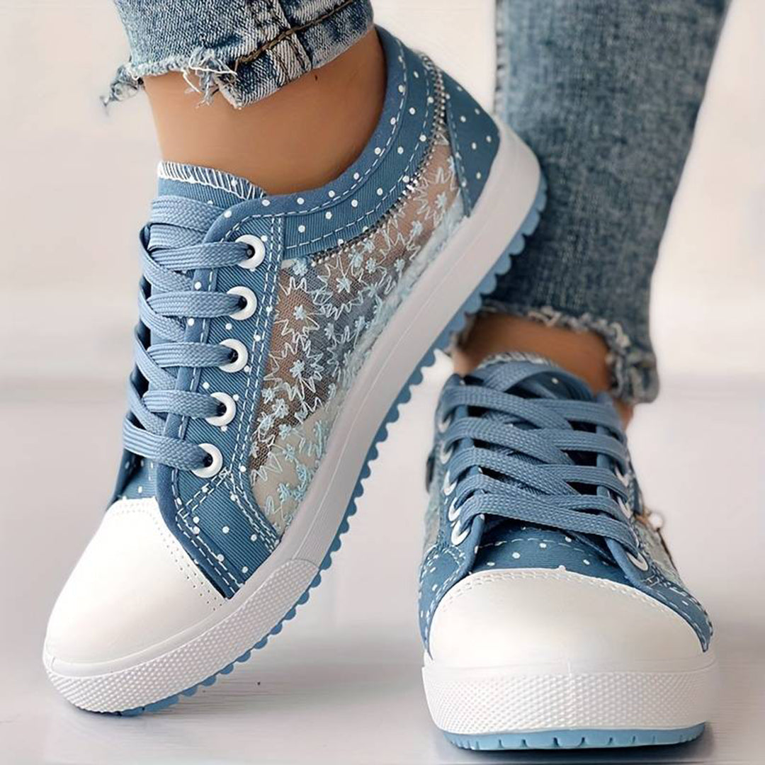 Trampki damskie bawełniane na wiosnę lekkie oddychające tenisówki modne sneakersy