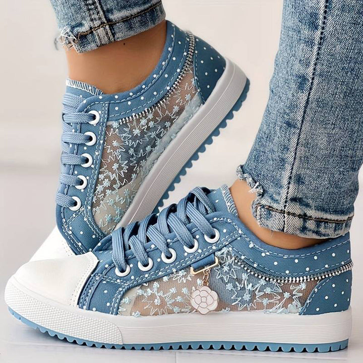 Trampki damskie bawełniane na wiosnę lekkie oddychające tenisówki modne sneakersy