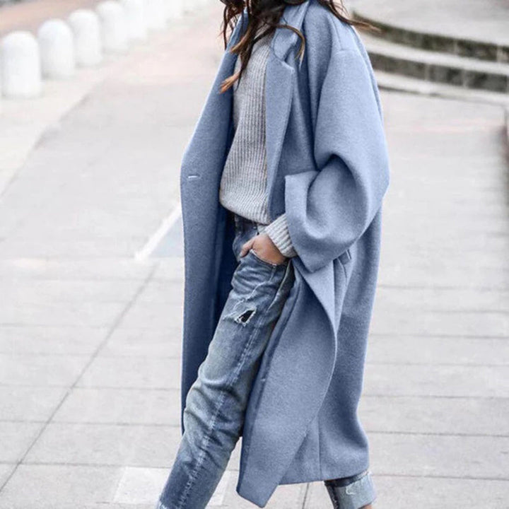 Płaszcz damski zimowy wool długi elegancki oversize ciepły klasyczny na zimę