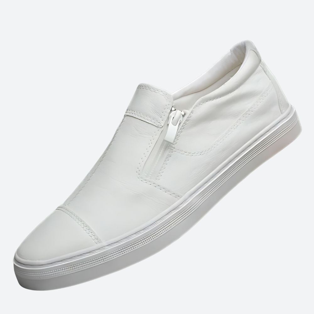 Buty męskie wsuwane skórzane na wiosnę lato casualowe lekkie wygodne slip-on miejskie