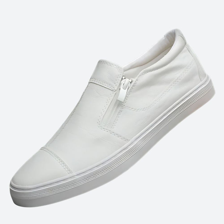 Buty męskie wsuwane skórzane na wiosnę lato casualowe lekkie wygodne slip-on miejskie