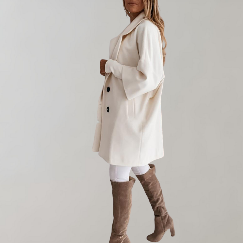 Kurtka damska wełniana elegancka oversize wiosenna płaszcz przejściowy klasyczny styl