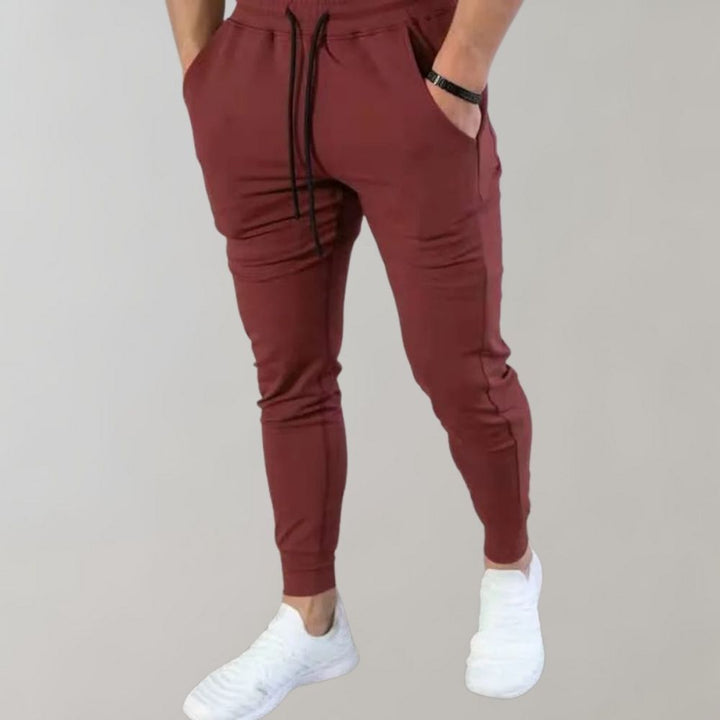 Spodnie męskie dresowe bawełniane slim fit sportowe na wiosnę do biegania fitness