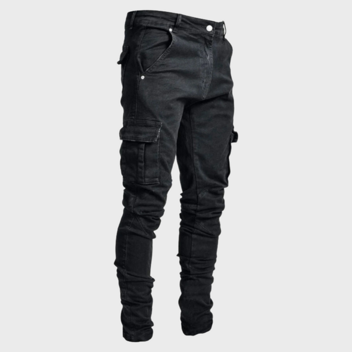Spodnie męskie cargo wiosenne bawełniane slim fit casual elastyczne wygodne na co dzień