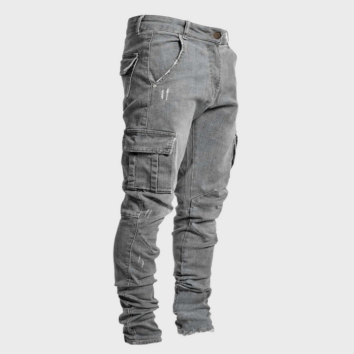 Spodnie męskie cargo wiosenne bawełniane slim fit casual elastyczne wygodne na co dzień