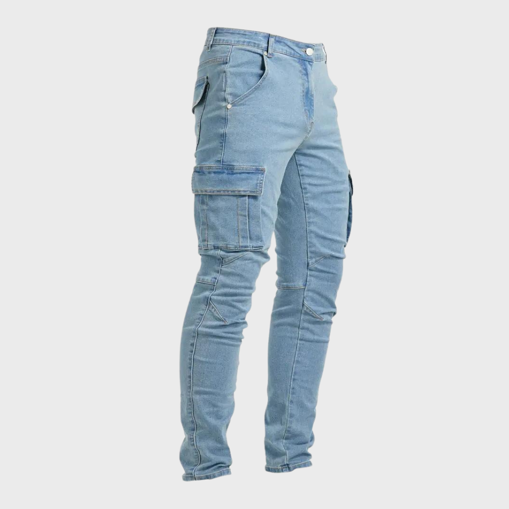 Spodnie męskie cargo wiosenne bawełniane slim fit casual elastyczne wygodne na co dzień
