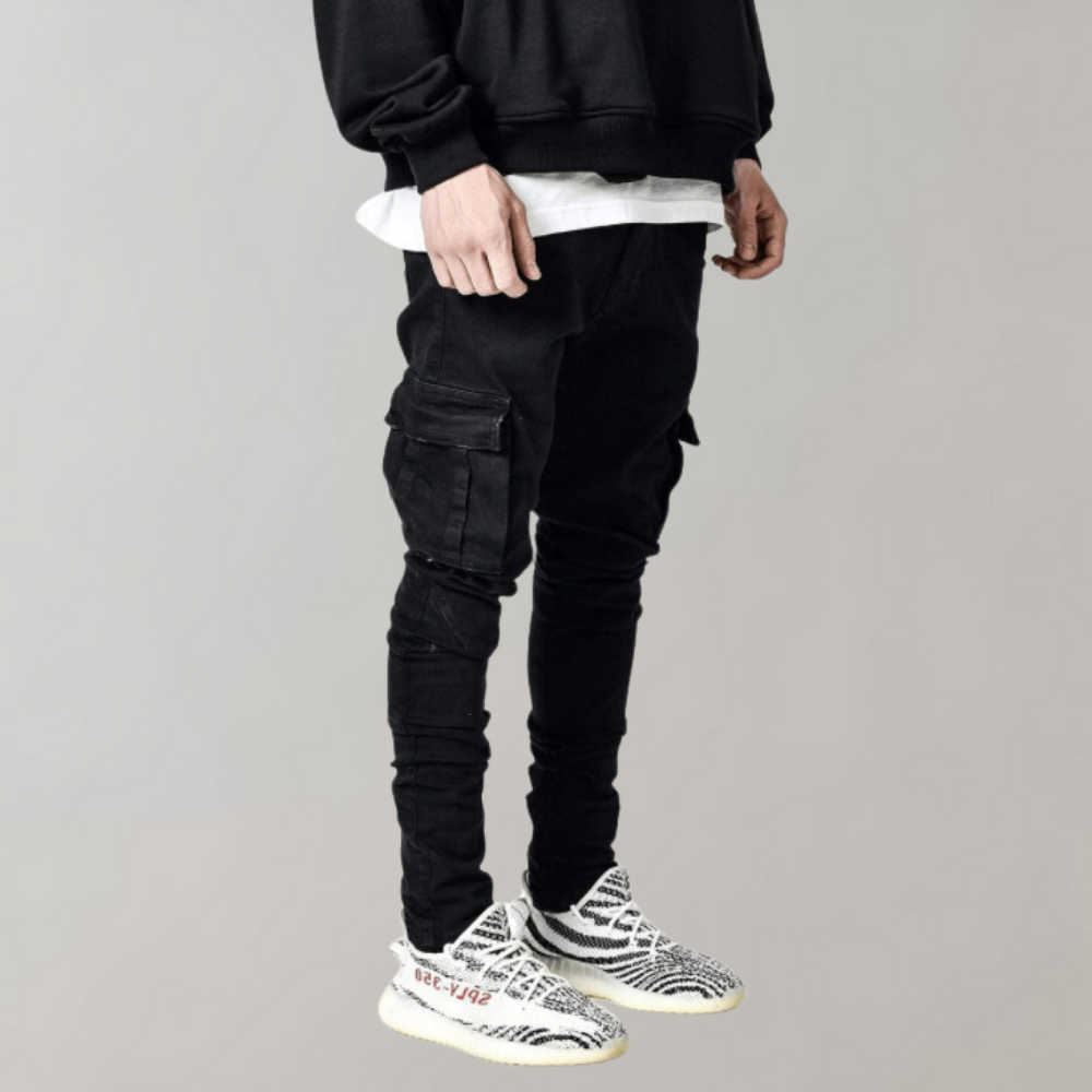 Spodnie męskie cargo wiosenne bawełniane slim fit casual elastyczne wygodne na co dzień