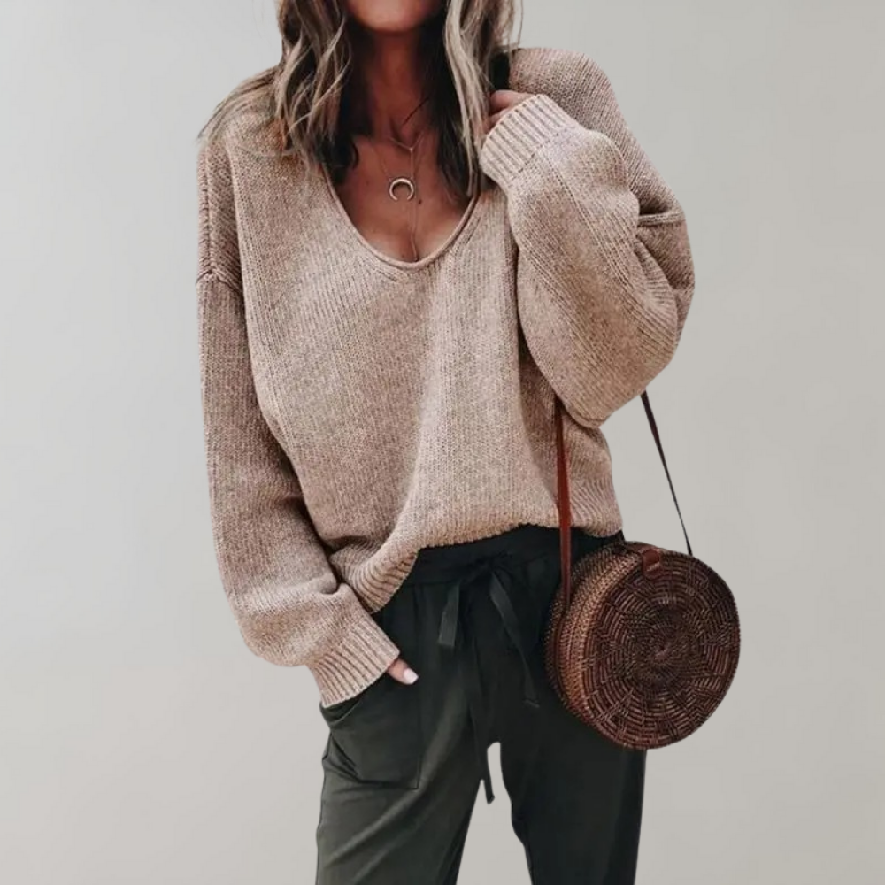 Lena - Modny sweter damski z dzianiny na każdą okazję