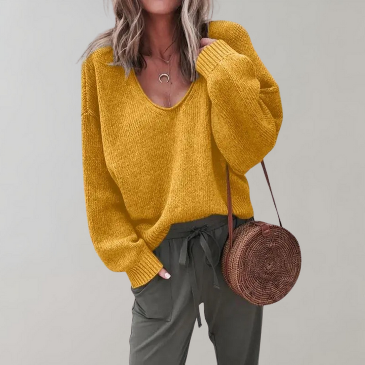 Lena - Modny sweter damski z dzianiny na każdą okazję