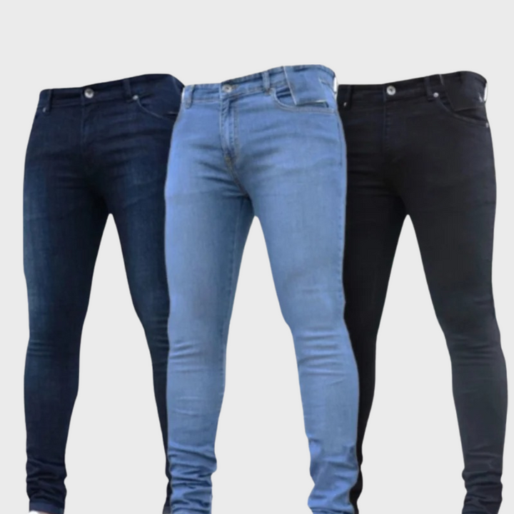 Jeansy męskie slim fit bawełniane spodnie jeansowe na wiosnę modne dopasowane