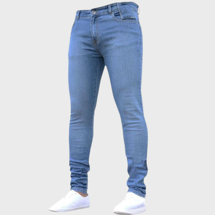 Jeansy męskie slim fit bawełniane spodnie jeansowe na wiosnę modne dopasowane