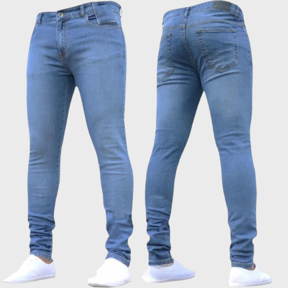 Jeansy męskie slim fit bawełniane spodnie jeansowe na wiosnę modne dopasowane