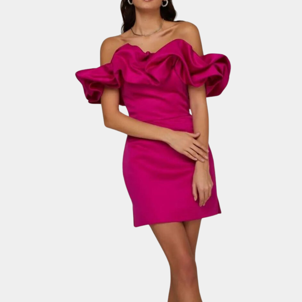 Sukienka damska mini elegancka bawełniana na wiosnę i lato wieczorowa dopasowana