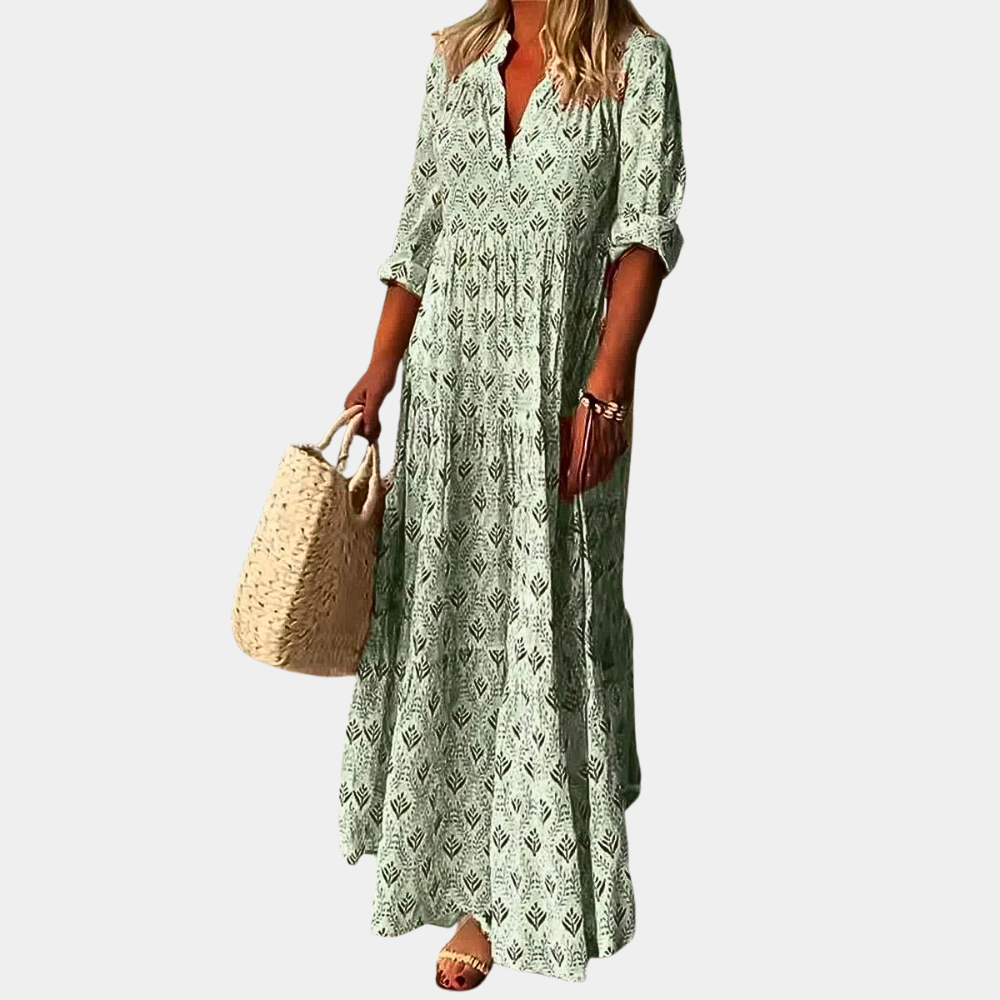 Sukienka damska maxi bawełniana wiosenna zwiewna elegancka sukienka długa casual