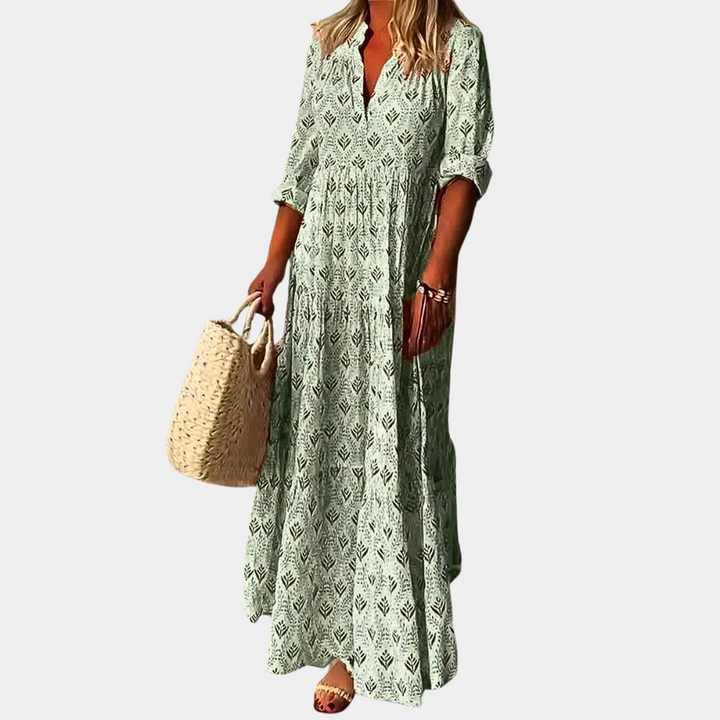 Sukienka damska maxi bawełniana wiosenna zwiewna elegancka sukienka długa casual
