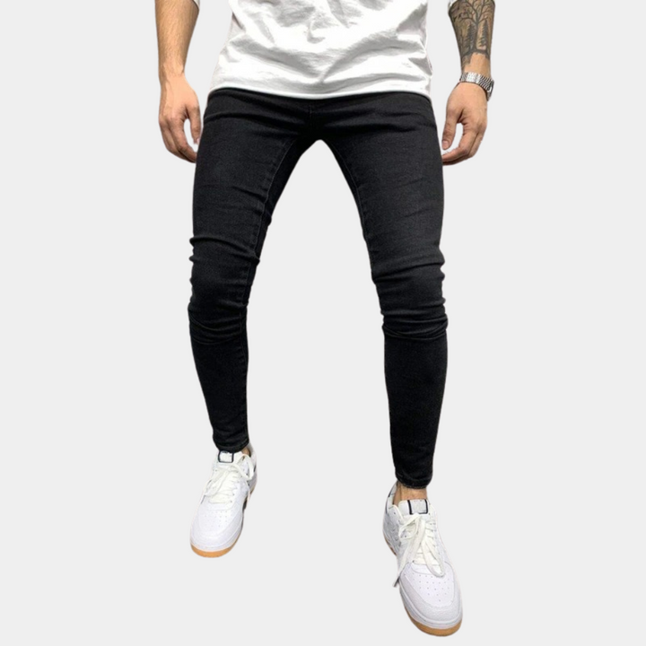 Jeansy męskie skinny z bawełny – dopasowane spodnie jeansowe na wiosnę do stylu casual