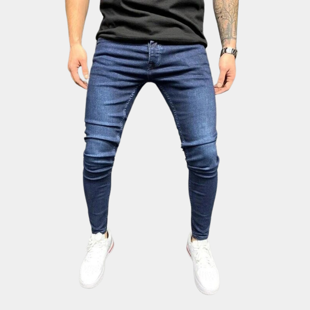 Jeansy męskie skinny z bawełny – dopasowane spodnie jeansowe na wiosnę do stylu casual
