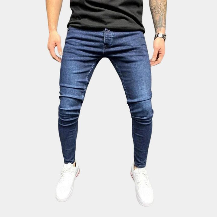 Jeansy męskie skinny z bawełny – dopasowane spodnie jeansowe na wiosnę do stylu casual
