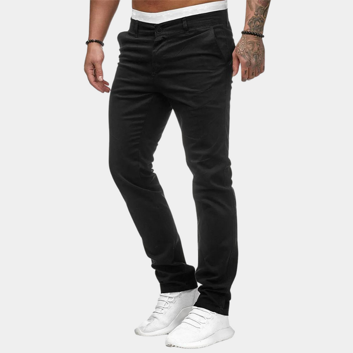 Spodnie męskie bawełniane wiosenne chinosy slim fit eleganckie casualowe męskie