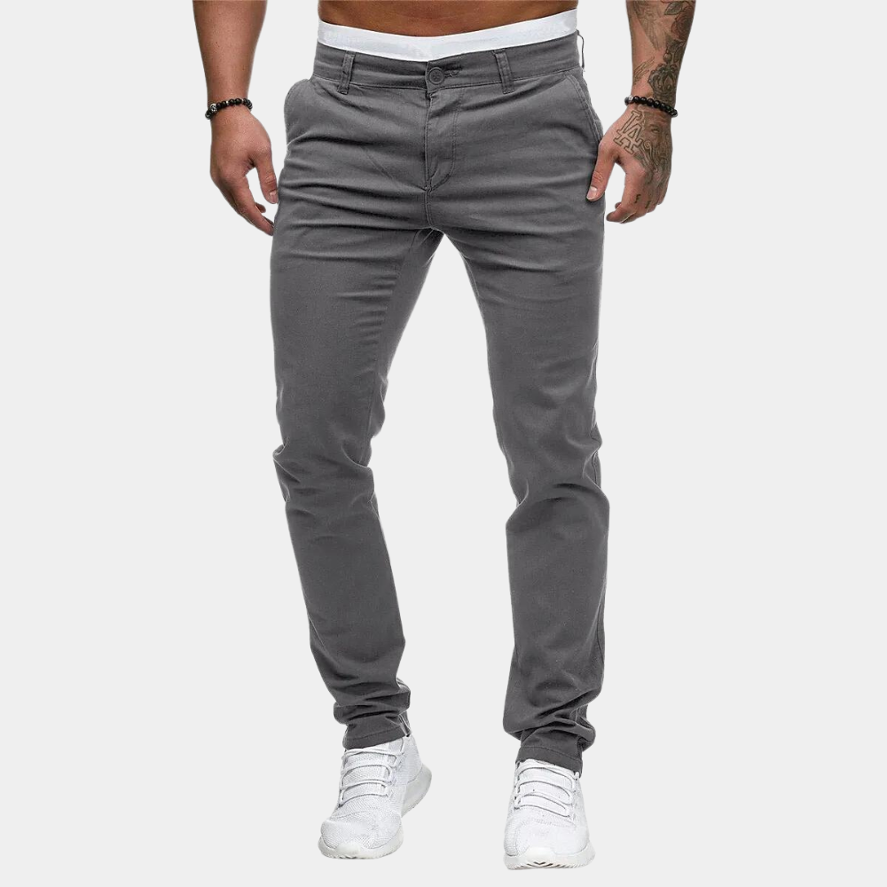 Spodnie męskie bawełniane wiosenne chinosy slim fit eleganckie casualowe męskie
