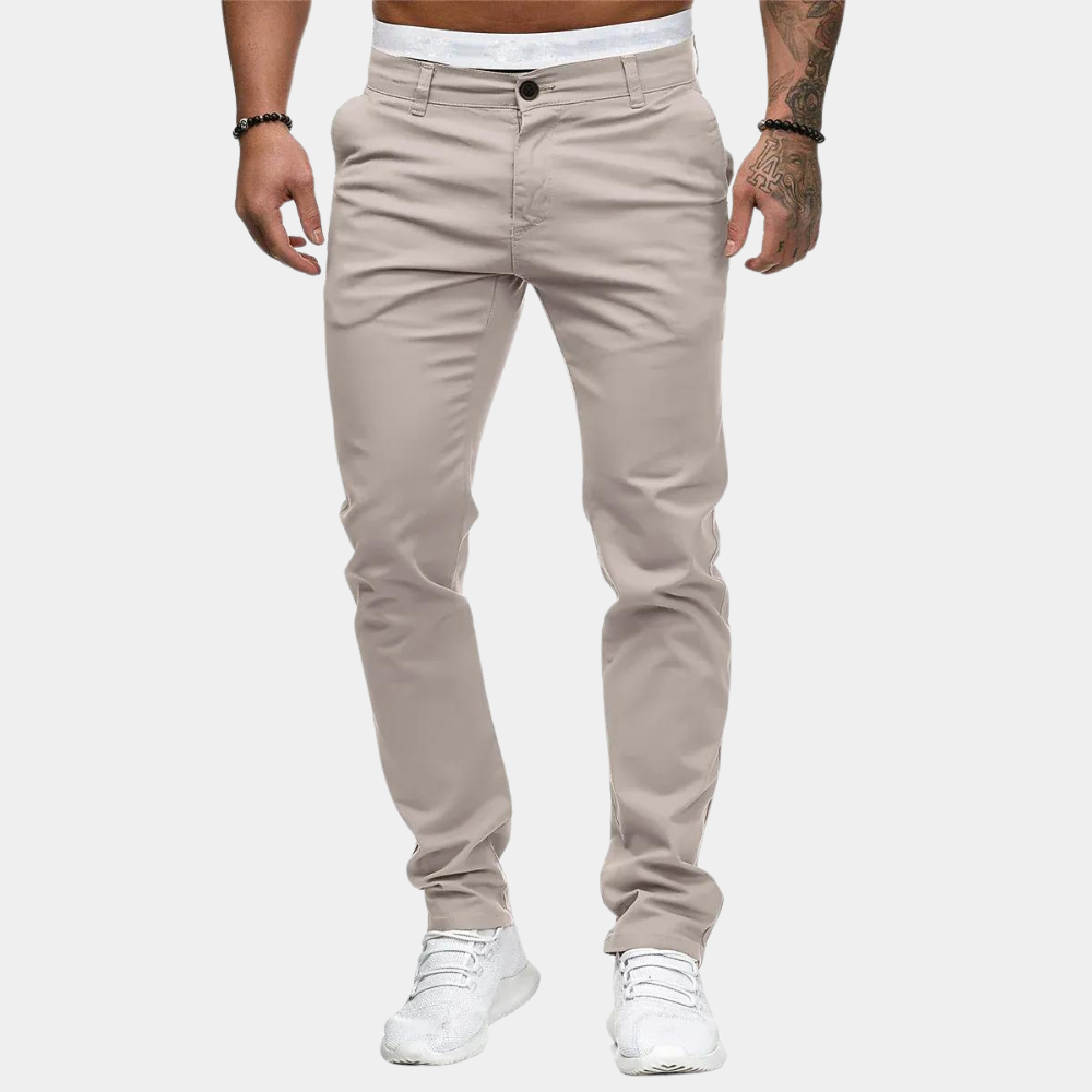 Spodnie męskie bawełniane wiosenne chinosy slim fit eleganckie casualowe męskie